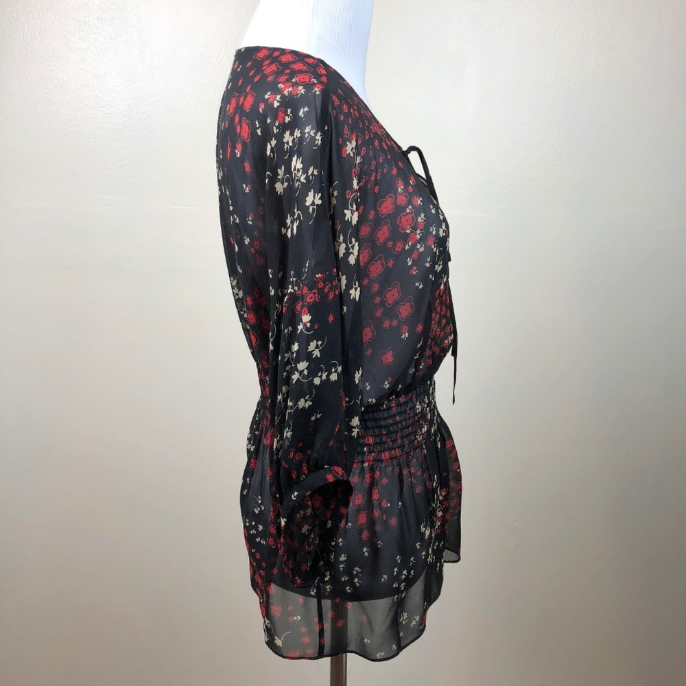 Fei Anthropologie Floral Silk Blouse Size Medium - Picture 5 of 8